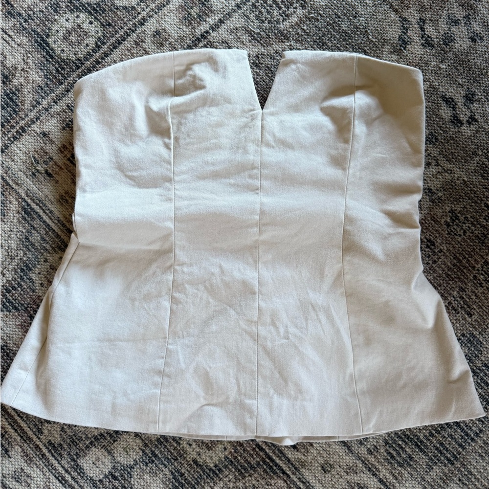 Cream Strapless Top